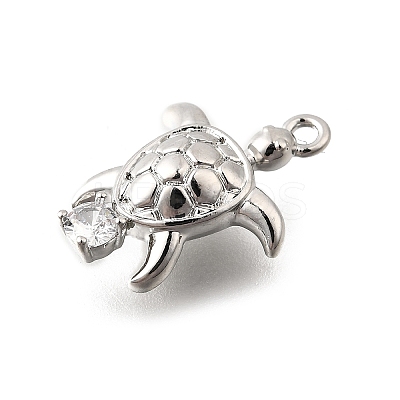 Brass Pave Clear Cubic Zirconia Charms KK-C096-14A-P-1