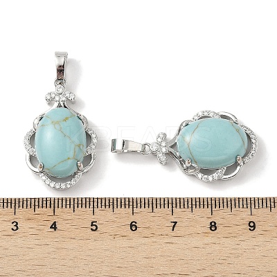 Synthetic Turquoise Oval Pendants G-NH0025-15P-28-1