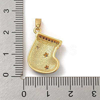 Christmas Brass Micro Pave Cubic Zirconia Pendants KK-H468-02B-03G-1
