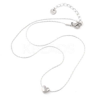 Non-Tarnish 304 Stainless Steel Boston Link Chain Heart Pendant Necklaces for Women NJEW-Z046-01P-1