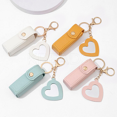 4Pcs 4 Colors PU Leather Lipstick Storage Bags AJEW-SC0003-95B-1