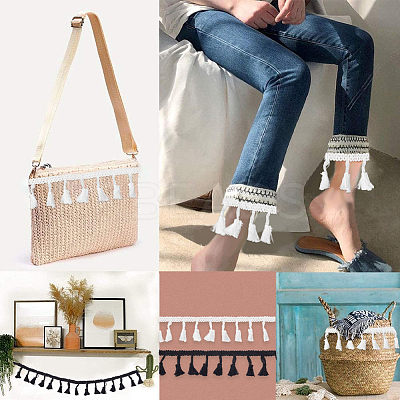 10 Yards 2 Style  Cotton Tassel Fringe Trimming OCOR-GF0002-90-1