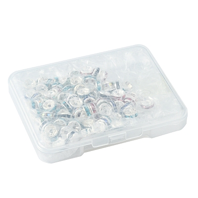 80Pcs 8 Styles Brass Rhinestone Spacer Beads RB-FS0001-03-1