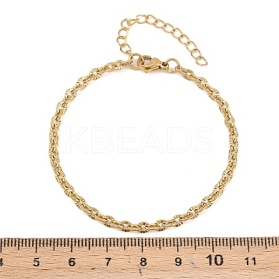 201 Stainless Steel Oval Link Chain Bracelets for Women LS-BJEW-G767-01F-G-1