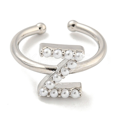 Rack Plating Brass Open Cuff Rings for Women RJEW-F162-01P-Z-1