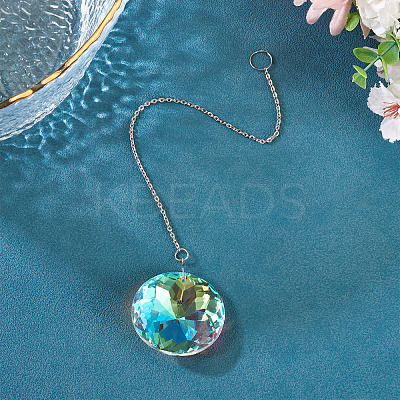 1Pc Transparent Glass Hanging Suncatchers AJEW-TADJ0001-02B-1