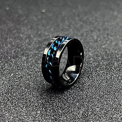 304 Stainless Steel Rotatable Chain Finger Rings for Men FS-WG60CA3-48-1