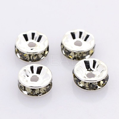 Brass Grade A Rhinestone Spacer Beads RB-A014-Z6mm-12S-1