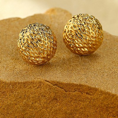 304 Stainless Steel Stud Earrings for Women EJEW-Z063-05G-1