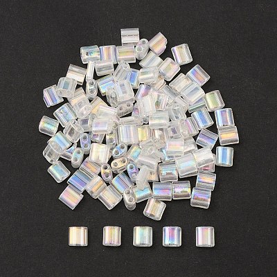 FGB 2-Hole Transparent Glass Seed Beads SEED-YW0002-35-1