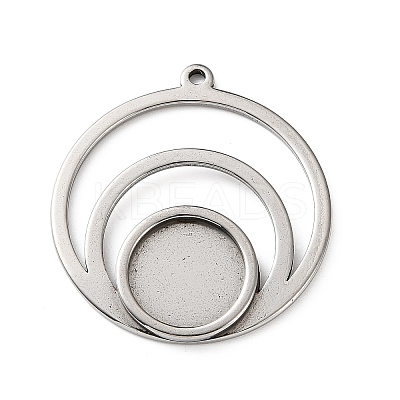 304 Stainless Steel Pendant Cabochon Settings STAS-Z201-03P-1