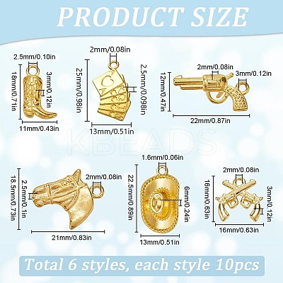 60Pcs 6 Styles Tibetan Style Alloy Pendants Sets FIND-SC0010-51-1