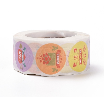 Valentine's Day Round Paper Stickers DIY-I107-05A-1