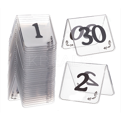 27Pcs Acrylic Tent Table Number Sign AJEW-XCP0002-51-1