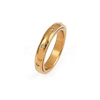 304 Stainless Steel Rhinestone Rotating Finger Rings RJEW-A074-01C-G-1