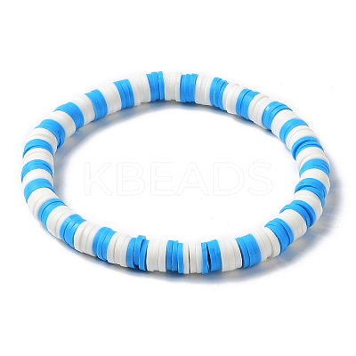7Pcs 7 Style Polymer Clay Heishi Surfer Stretch Bracelets Set BJEW-SW00088-01-1