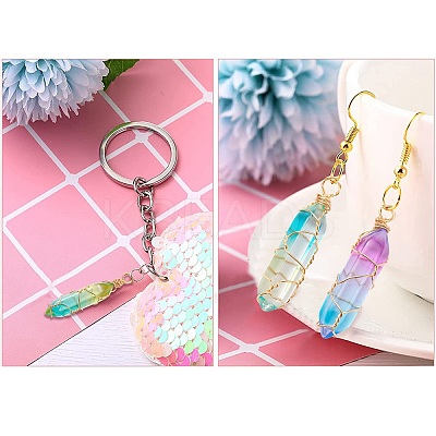 10Pcs 5 Colors Glass Pendants FIND-CJ0001-64-1