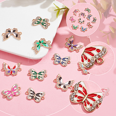 60Pcs 10 Styles Alloy Enamel Connector Charms ENAM-HY0001-25-1
