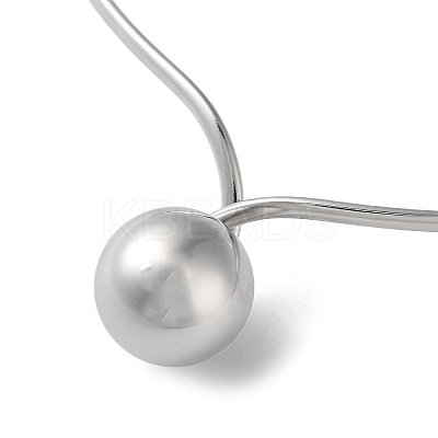 Non-Tarnish 304 Stainless Steel Round Ball Pendant Choker Necklaces NJEW-D058-01P-1
