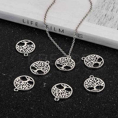 Eco-Friendly Rack Plating Brass Tree of Life Pendants LS-X-KK-I606-42P-NR-1