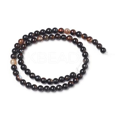 Natural Black Agate Beads Strands X-G-L555-04-8mm-1