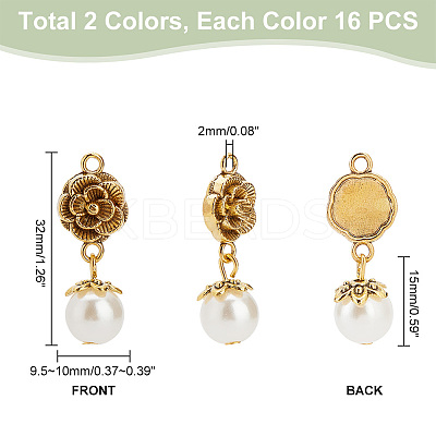 32Pcs 2 Colors Tibetan Style Alloy Pendants FIND-PH0008-38-1