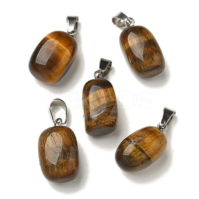 Natural Tiger Eye Pendants G-Z067-03P-09-1