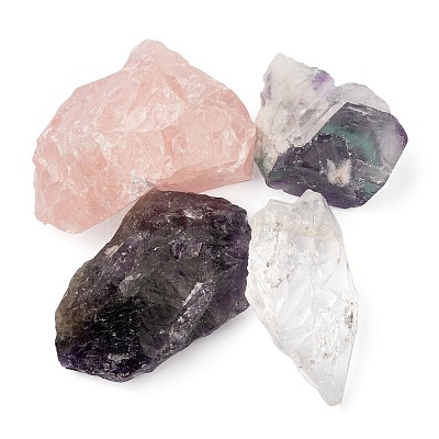 4Pcs 4 Style Rough Raw Natural Mixed Gemstone Beads G-FS0001-92-1
