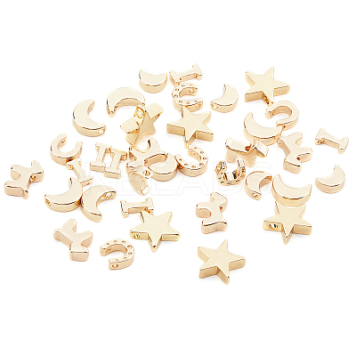 36Pcs 6 Style Brass Pendants KK-BC0002-11G-1
