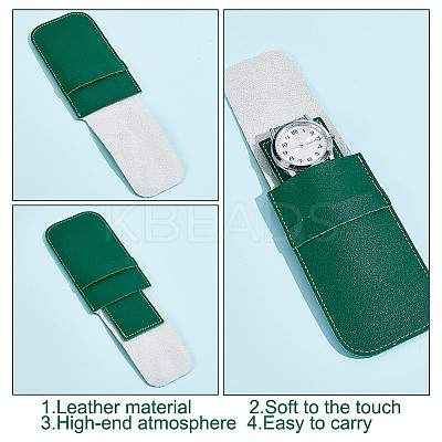2Pcs Rectangle PU Imitation Leather Single Watch Storage Bag AJEW-GO0001-85C-1