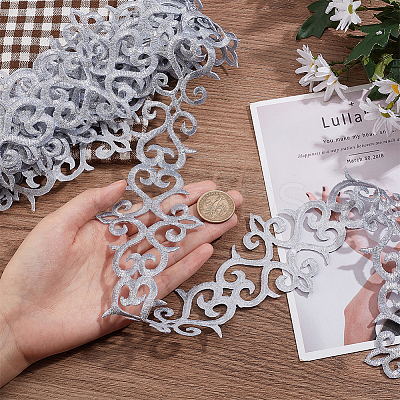Polyester Floral Embroidery Lace Trim OCOR-WH0079-89-1