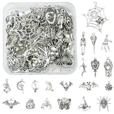 Halloween 40Pcs 20 Styles Tibetan Style Alloy Pendants FIND-FS0004-69-1