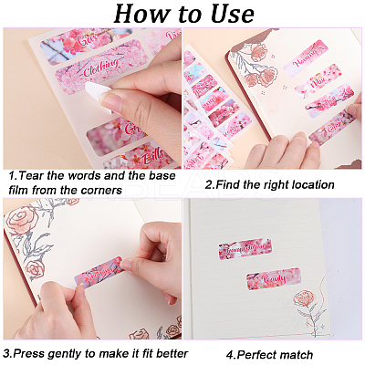 6 Sets 2 Styles Rectangle Paper Self Adhesive Category Labels Stickers DIY-GF0008-49-1