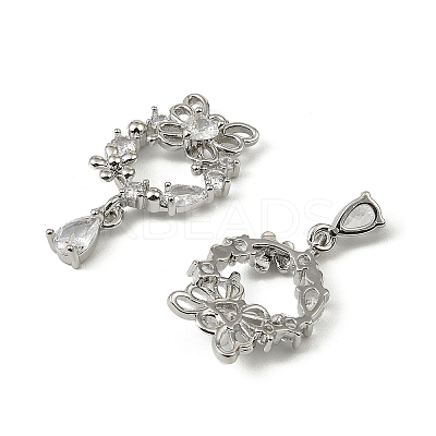 Brass Micro Pave Cubic Zirconia Pendants KK-C107-03P-1