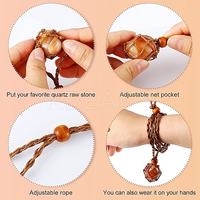 Braided Wax Rope Cord Macrame Pouch Necklace Making NJEW-J007-07-1
