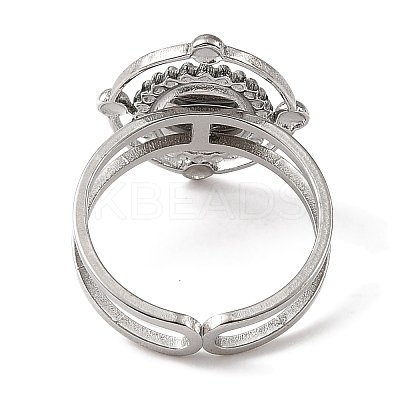 304 Stainless Steel Enamel Open Cuff Rings for Women RJEW-F166-43P-01-1