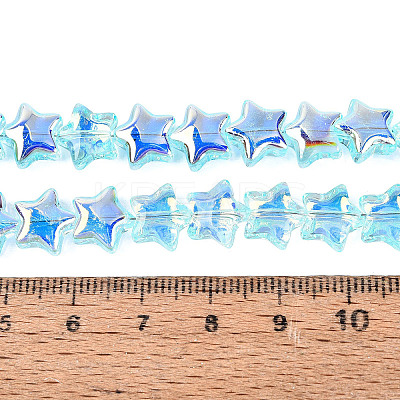 Electroplate Transparent Glass Beads Strands EGLA-N056-04A-B01-1