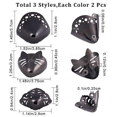 6Pcs 3 Style Alloy Shoes Creases Protector FIND-GF0004-89B-1