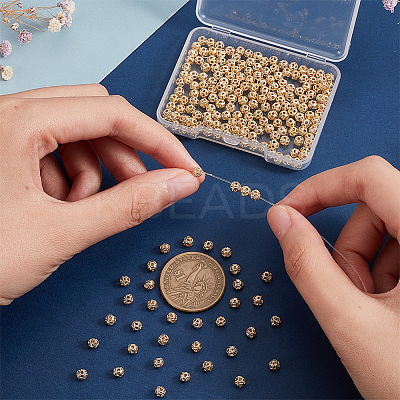 200Pcs Hollow Brass Spacer Beads KK-PH0005-83-1