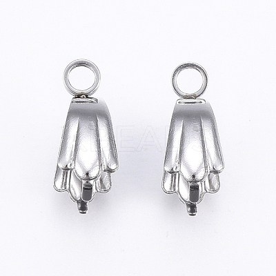 Tarnish Resistant 201 Stainless Steel Pendant Pinch Bails STAS-E437-26P-1