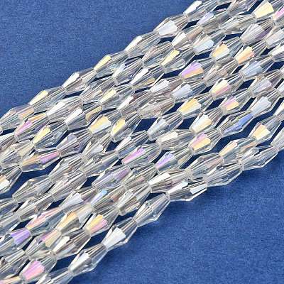 Electroplate Glass Beads Strands EGLA-R020-8x4mm-13-1