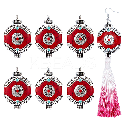 6Pcs Ethnic Style Zinc Alloy with Resin Connector Charms FIND-PH0028-05A-1