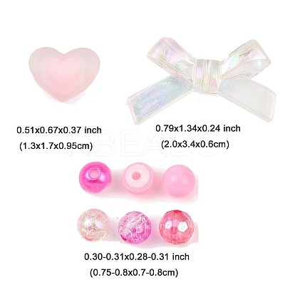 100Pcs 8 Styles Resin Beads RESI-FP0001-48-1