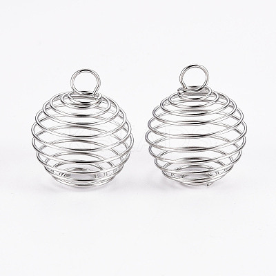 Iron Wire Spiral Bead Cages LS-X-IFIN-R231-14mm-P-1