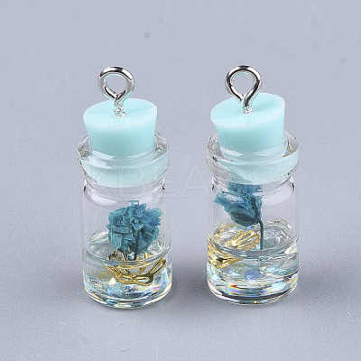 Glass Bottle Pendant Decorations X-GLAA-S181-05B-1