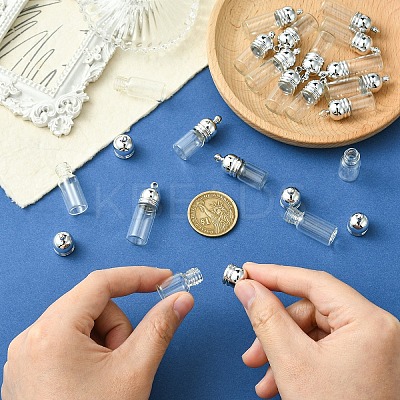20Pcs 2 Styles Glass Bottle Pendants GLAA-YW0004-38-1