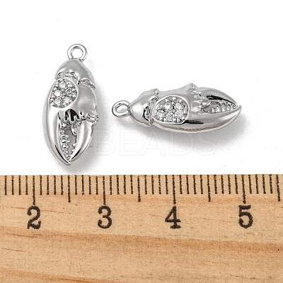 Brass Micro Pave Clear Cubic Zirconia Pendants KK-H460-32P-1