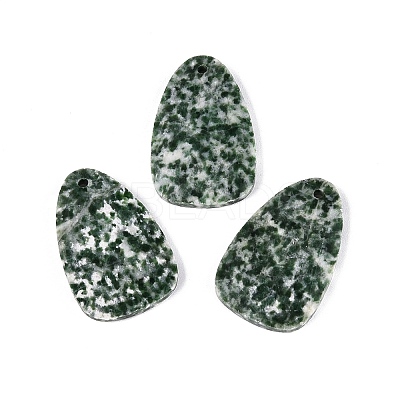 Natural Green Spot Jasper Pendants G-Q601-38F-1