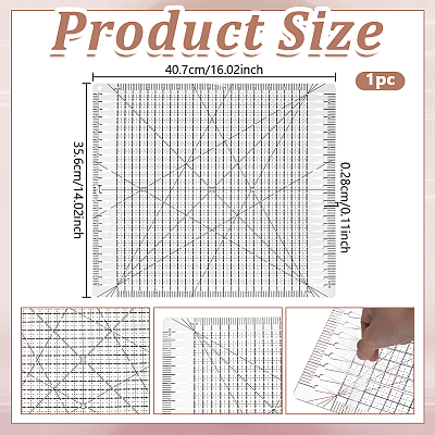 Transparent Acrylic Drawing Template Measuring Ruler TOOL-WH0039-63-1