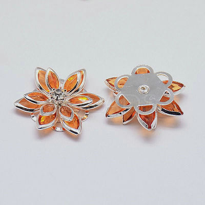 Acrylic Rhinestone Flower Flat Back Cabochons LS-GACR-R016-03-1